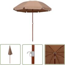 Asupermall - The Living Store Parasol de jardin avec mât en acier 240 cm taupe - Parasol De Jardin - Parasol Rectangulaire - Parasol Taupe - Parasol