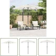 The Living Store - Parasol de jardin avec mât en acier blanc 248x248x248 cm - Parasol De Jardin - Parasol Extérieur - Parasol Rectangulaire - Parasol