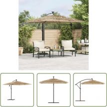 The Living Store - Parasol de jardin avec mât en acier marron 246x246x230 cm - Parasol De Jardin - Parasol Extérieur - Parasol Rectangulaire