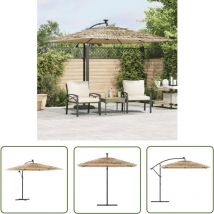 The Living Store - Parasol de jardin avec mât en acier marron 269x269x235 cm - Parasol De Jardin - Parasol Extérieur - Parasol Rectangulaire