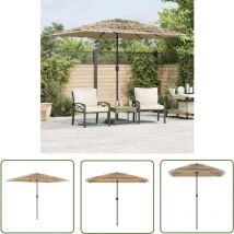 The Living Store - Parasol de jardin avec mât en acier marron 300x200x250 cm - Parasol De Jardin - Parasol Exterieur - Parasol Rectangulaire