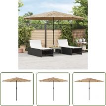 The Living Store - Parasol de jardin avec mât en acier marron 388x388x248 cm - Parasol De Jardin - Parasol Extérieur - Parasol Rectangulaire