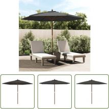 Fuhuida Trading - The Living Store Parasol de jardin avec mât en bois anthracite 299x240 cm - Parasol De Jardin - Parasol Rectangulaire - Parasol