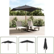 Maison Exclusive - The Living Store Parasol de jardin avec mât en bois noir 300x300x273 cm - Parasol De Jardin - Parasol Extérieur - Parasol
