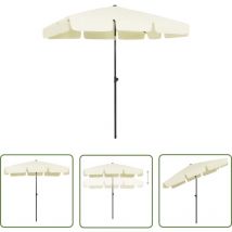 Devenirriche - The Living Store Parasol de plage jaune sable 200x125 cm - Parasol De Plage - Parasol Extérieur - Parasol Inclinable - Parasol