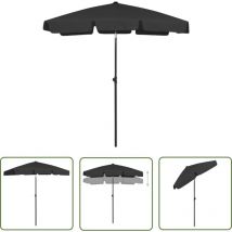 Maison Exclusive - The Living Store Parasol de plage noir 180x120 cm - Parasol De Plage - Parasol Extérieur - Parasol Noir - Parasol Inclinable