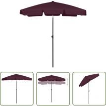 Devenirriche - The Living Store Parasol de plage rouge bordeaux 180x120 cm - Parasol De Plage - Parasol Extérieur - Parasol Inclinable - Parasol
