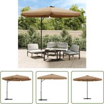 Maison Exclusive - The Living Store Parasol de jardin avec mât en acier 300 cm Taupe - Parasol De Jardin - Parasol Exterieur - Parasol Taupe