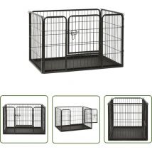The Living Store - Parc pour chiots Acier 91,5x59x61 cm - Parc Pour Chien - Cage Pour Chien - Aire De Jeux Pour Chien - Abri Pour Chien - Enceinte