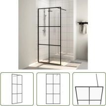 Maison Exclusive - The Living Store Paroi de douche avec verre esg transparent 115x195 cm Noir - Pare Brise De Douche - Cabine De Douche - Douche