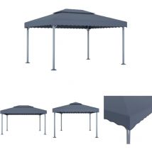 Abcrital - The Living Store Pavillon 400 x 300 cm Anthrazit Aluminium - Pavillon - Gartenzelt - Partyzelt - Sonnensegel - Außenbereich