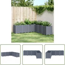 Pflanzkübel Grau 160x160x53 cm pp - Blumentopf - Pflanzenbehälter - Gartenmöbel - Balkon Dekoration - Polypropylen Topf - The Living Store