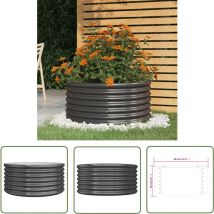 The Living Store Pflanzkübel Pulverbeschichteter Stahl 80x80x36 cm Anthrazit - Pflanzkübel - Gartendekoration - Balkonpflanzen - Stahltöpfen