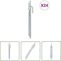 Piquets de tente 24pcs en forme de v 17cm Ø20mm acier galvanisé - Piquets De Tente - Piquets De Camping - Accessoires De Tente - Fixation De Tente