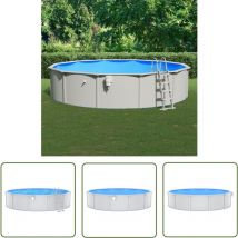 The Living Store - Piscine avec échelle de sécurité 550x120 cm - Piscine Hors Sol - Piscine Ronde - Piscine Enterrée - Piscine Pour Enfants - Piscine