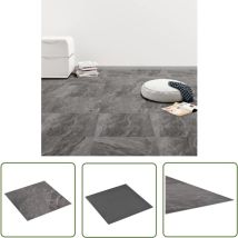 The Living Store Dalles de plancher pvc autoadhésif 5,11 m² noir avec motif - Carrelage Pvc - Dallettes De Sol - Planchers Pvc - Revêtement De Sol