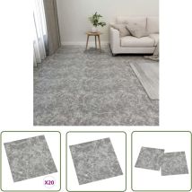 Dalles de plancher autoadhésives 20 pcs pvc 1,86 m² gris béton - Carrelage Pvc - Dallettes De Sol - Planchers Autocollants - Revêtement De Sol