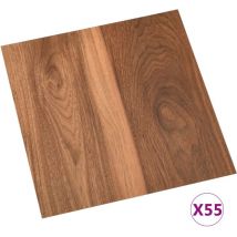 INLIFE Planches de plancher autoadhésives 55 pcs PVC 5,11 m² Marron