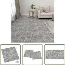 The Living Store - Dalles de plancher autoadhésives 55 pcs pvc 5,11 m² gris béton - Carrelage Pvc - Dallettes De Sol - Planchers Autocollants