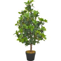 The Living Store - Plante artificielle avec pot Laurier Vert 90 cm - Vert