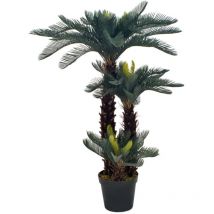 The Living Store - Plante artificielle avec pot Palmier Cycas Vert 125 cm Vert
