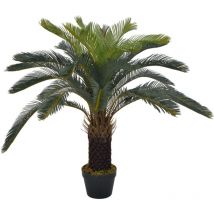The Living Store - Plante artificielle avec pot Palmier Cycas Vert 90 cm Vert