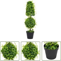 The Living Store - Plante de buis artificiel avec pot Vert 100 cm - Plante Artificielle - Décoration Intérieure - Plante Verte - Buisson Artificiel