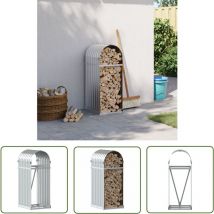 Porte-bûches argenté 40x45x100 cm acier galvanisé - Porte-bûches - Rangement Bûches - Abri à Bûches - Stockages Bûches - Cheminée - The Living Store