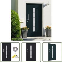 Porte d'entrée Aluminium et pvc Anthracite 110x210 cm - Portes D'entrée - Porte D'entrée - Porte Extérieure - Porte Sécurisée - Porte Pvc Aluminium