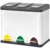 Triomphe - Poubelle à ordures Acier inoxydable 24 l - The Living Store - Argent