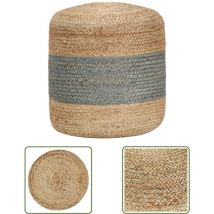 The Living Store - Pouf fait à la main Vert olive 40 x 45 cm Jute - Pouf Design - Pouf Moderne - Pouf Vert - Pouf Jute - Pouf Artisanal