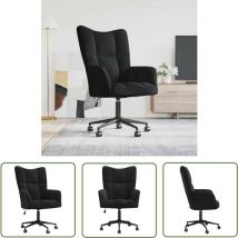 Relaxsessel Schwarz Samt - Samtsessel - Sessel Schwarz - Wohnzimmersessel - Drehstuhl - Armlehnstühle - The Living Store