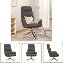 The Living Store Chaise de relaxation Gris foncé Tissu - Fauteuil Confortable - Chaise Relaxante - Chaise De Salon - Fauteuil Gris - Fauteuil En Tissu