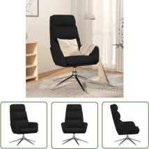 Chaise de relaxation Noir Tissu - Fauteuil Confortable - Chaise Relaxante - Chaise De Salon - Fauteuil Noir - Fauteuil En Tissu - The Living Store