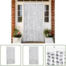 Rideau anti-mouches gris clair et gris foncé 100x200cm chenille - Rideau Anti-moustique - Rideau Insecte - Protection Contre Les Insectes - Rideau