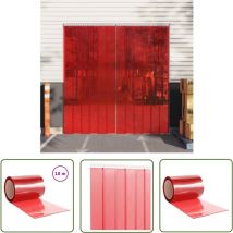 Rideau de porte rouge 300 mmx2,6 mm 10 m pvc - Rideau De Porte - Rideau Pvc - Isolation Thermique - Protection Contre Les Nuisibles - Rideau
