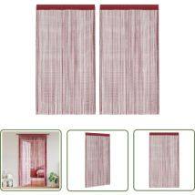 Rideau en fils 2 pcs 100 x 250 cm Bordeaux - Rideaux Bordeaux - Rideaux Décoration Intérieure - Rideaux Salon - Rideaux Chambre - Rideaux Facile à