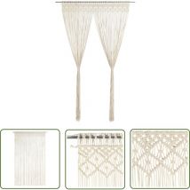 Rideau en macramé 140x240 cm Coton - Rideau Macramé - Rideau Décoration - Rideau Coton - Rideau Salon - Rideau Chambre - The Living Store