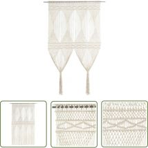 Rideau en macramé 140x240 cm Coton - Rideau Macramé - Rideau Décoration - Rideau Coton - Rideau Salon - Rideau Chambre - The Living Store