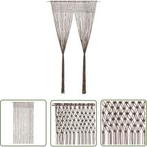 Rideau en macramé Taupe 140x240 cm Coton - Rideau Macramé - Rideau Décoration Intérieure - Rideau Fenêtre - Rideau Porte - Séparation Pièce - The