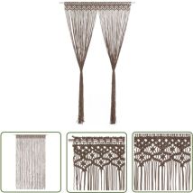 Rideau en macramé Taupe 140x240 cm Coton - Rideau Macramé - Rideau Décoration Intérieure - Rideau Fenêtre - Rideau Porte - Séparation Pièce - The