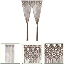 Rideau en macramé Taupe 140x240 cm Coton - Rideau Macramé - Rideau Décoration Intérieure - Rideau Fenêtre - Rideau Porte - Séparation Pièce - The
