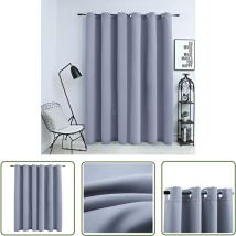 Rideau occultant avec anneaux en métal Gris 290x245 cm - Rideau Occultant - Rideau Gris - Rideau Pour Salon - Rideau Pour Chambre - Rideau Moderne