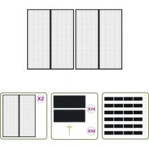 Rideaux de porte anti-insectes 2 pcs et aimants noir 230x160 cm - Rideau Anti-insectes - Moustiquaire - Rideau De Porte - Écran Anti-moustique