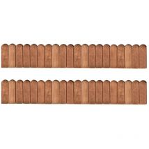 Rouleaux de bordure 2 pcs 120 cm bois de pin imprégné - The Living Store - Brun
