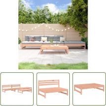 The Living Store - Salon de jardin 4 pcs bois massif douglas - Salon De Jardin - Mobilier De Jardin - Ensemble Salon De Jardin - Table Basse Jardin