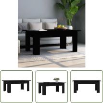 Table basse Noir 100x60x42 cm Bois d'ingénierie - Table Basse - Meuble Salon - Design Moderne - Table Noir - Table Ingenieur Wood - The Living Store