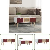Table basse avec tiroirs 80x40x35,5 cm bois d'ingénierie - Table Basse - Meuble tv - Table D'appoint - Tiroir - Bois D'ingénierie - The Living Store