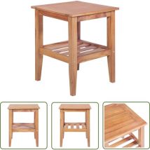 The Living Store - Table basse 40x40x50 cm Carrée Teck solide - Table Basse Teck - Table D'appoint Teck - Mobilier Jardin - Table Exterieur - Table