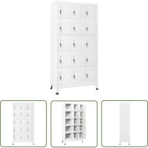 The Living Store Schließfachschrank Hellgrau 90x40x180 cm Stahl - Schliessfachschrank - Metallschrank - Garderobe - Bürobedarf - Lagerraum